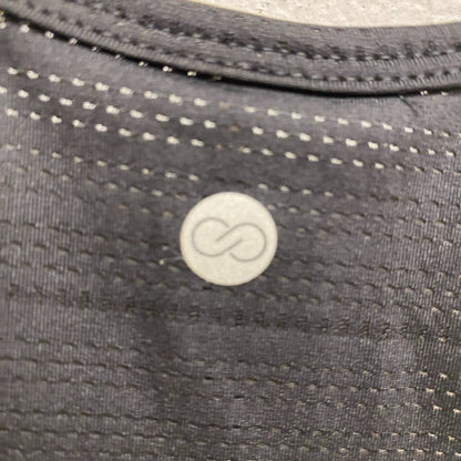 CALIA Women's Scoop Racer Tank Pure Black Solid Sleeveless Racerback WAX11205XFS