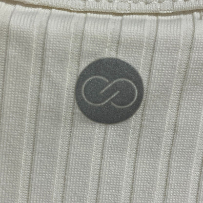 Calia Womens Cut Out Ribbed Tank Top Cloud Cover Solid Stylish WAX11269