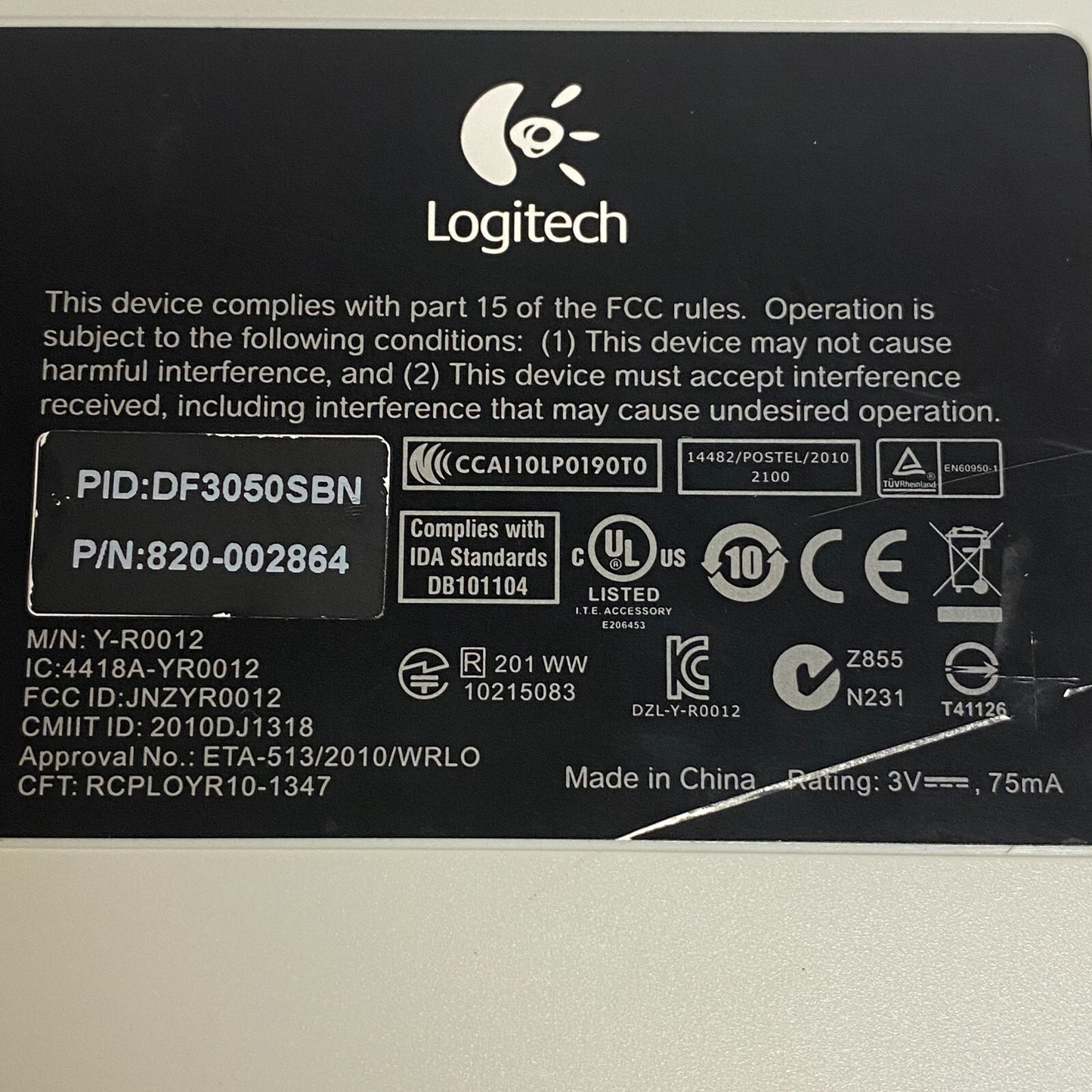 Logitech K520 Wireless Keyboard Black ,Used-Very Good