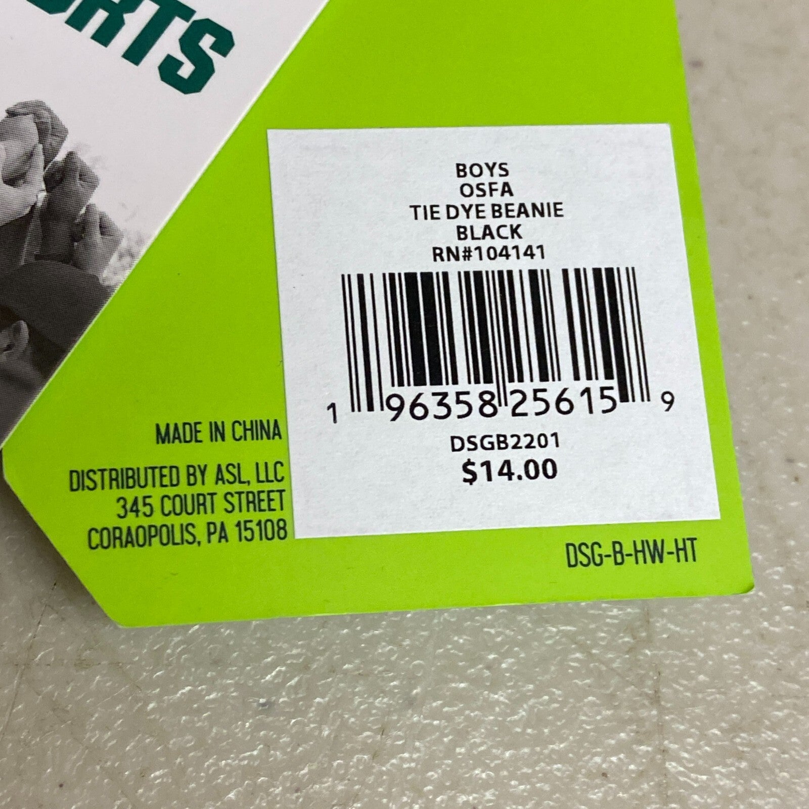 Boys' Tie Dye Beanie Black Stylish Trendy White/Black DSGB2201