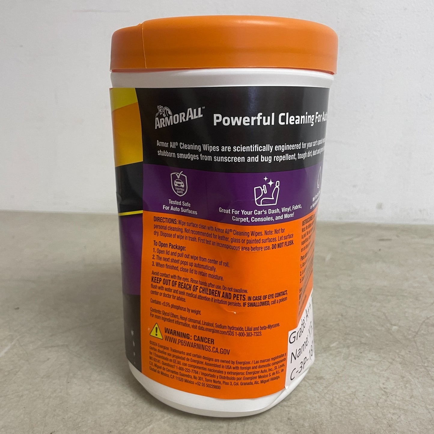 Armor All Car Cleaning Wipes 90-Count Interior Cleaner Disposable Matte Finish