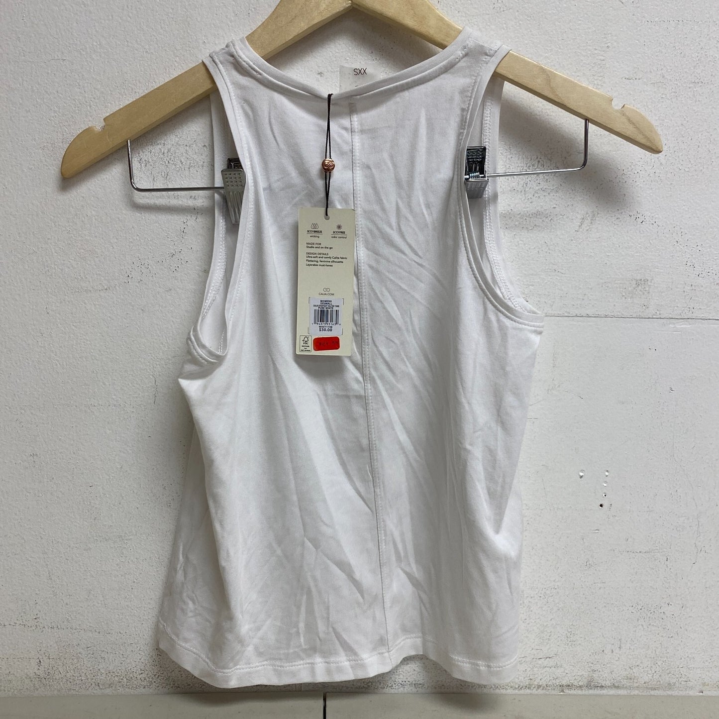 Calia Women's Everyday Halter Tank Pure White WAX11198WP BRAND NEW