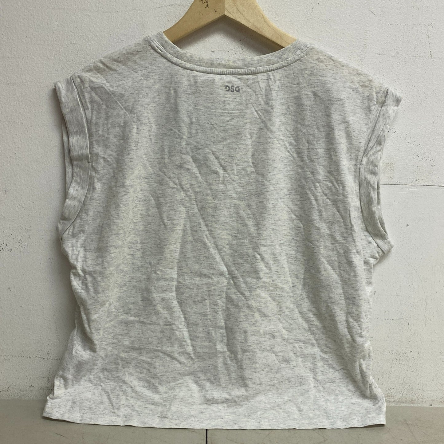 DSG Womens Cotton Fashion Tank Light Heather Grey Sleeveless Solid DAW23302H