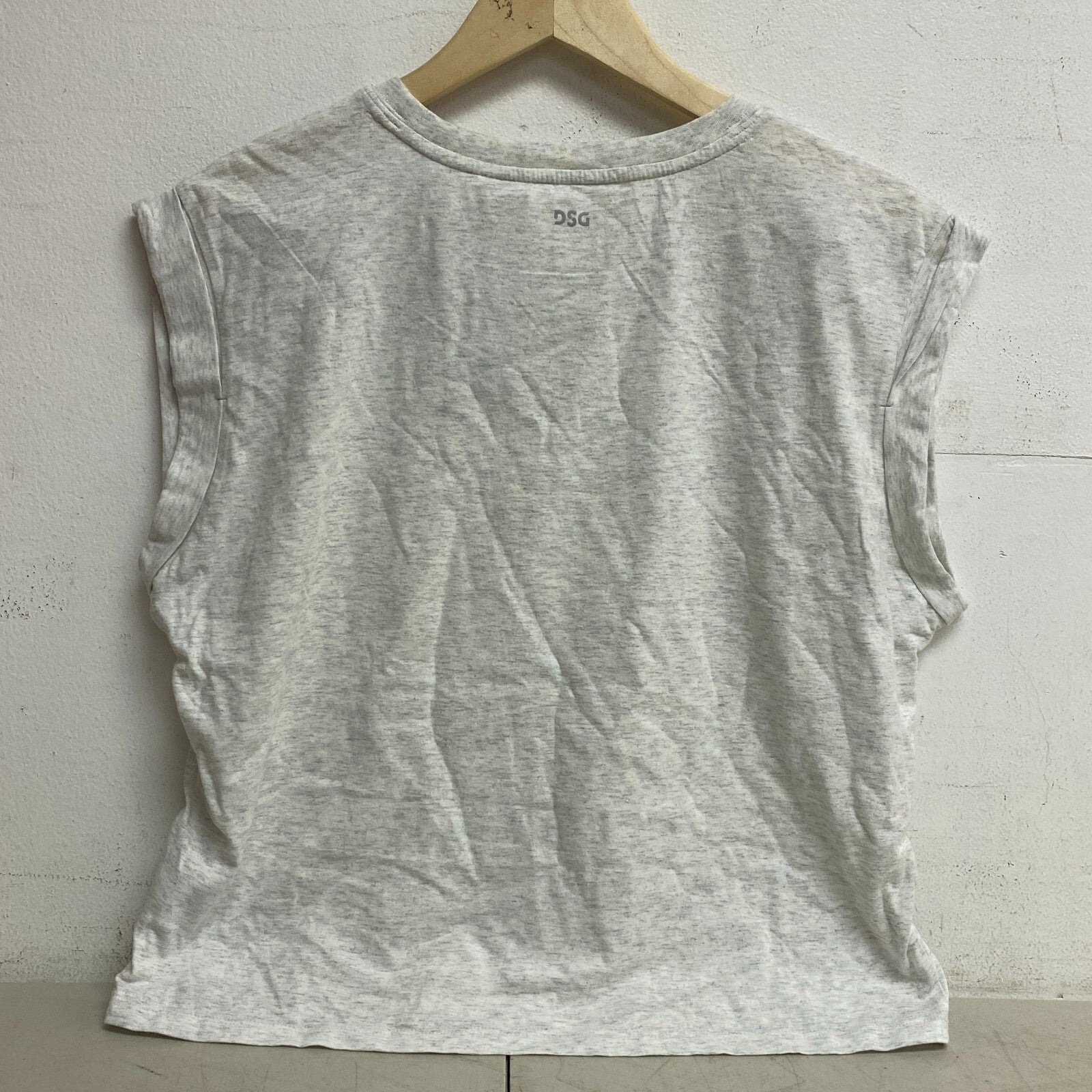 DSG Womens Cotton Fashion Tank Light Heather Grey Sleeveless Solid DAW23302H