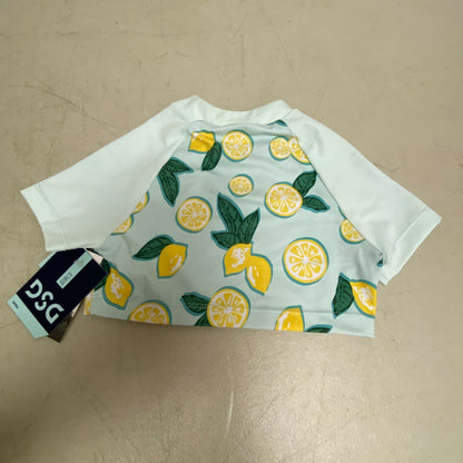 DSG Girls Swim Short Sleeve Crop Cute Print Summer Rash Guard Mint Lemon DSG8100