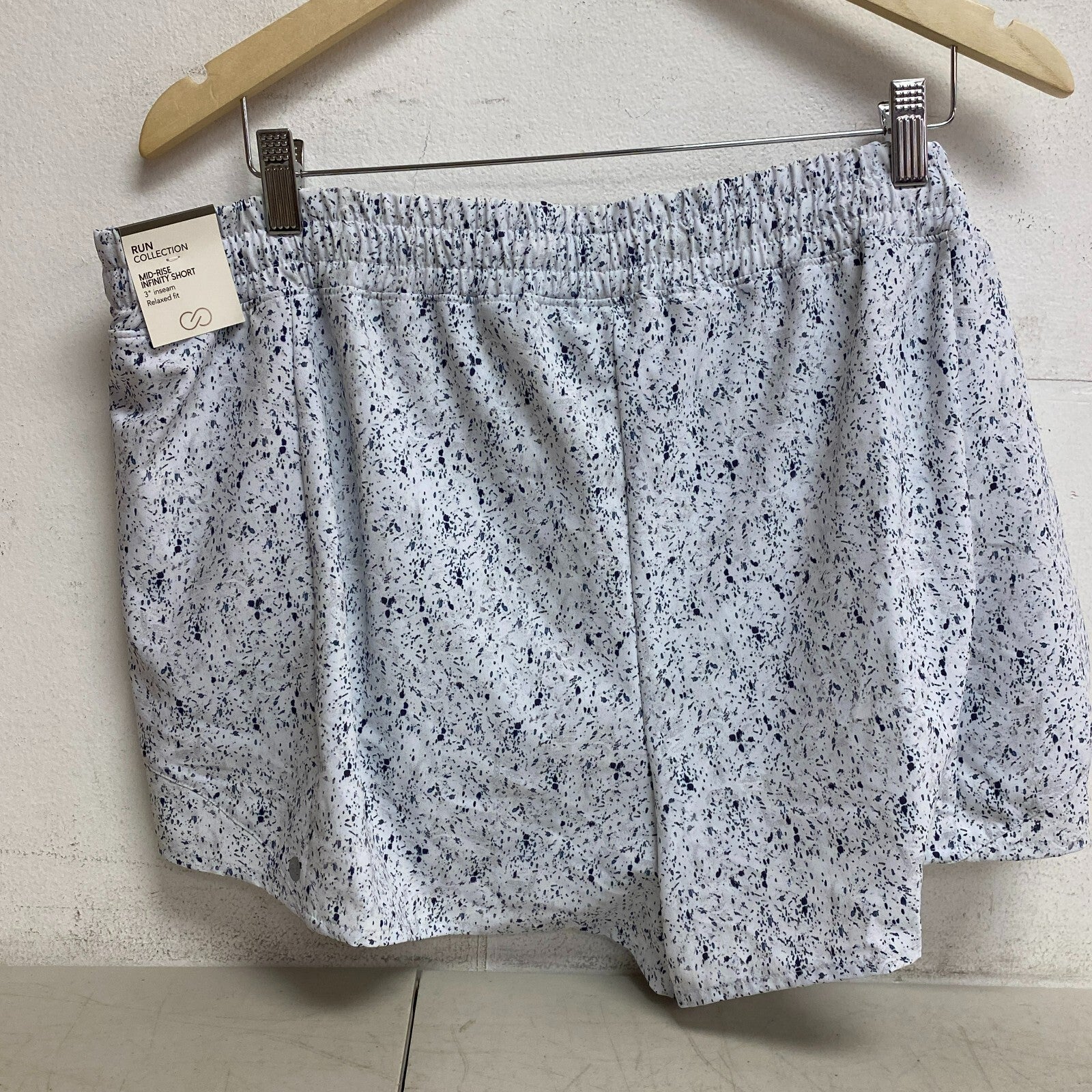 CALIA Women's 3 in Relaxed Mid Rise Grey/ Blue Infinity Run Short WAX12336PRT