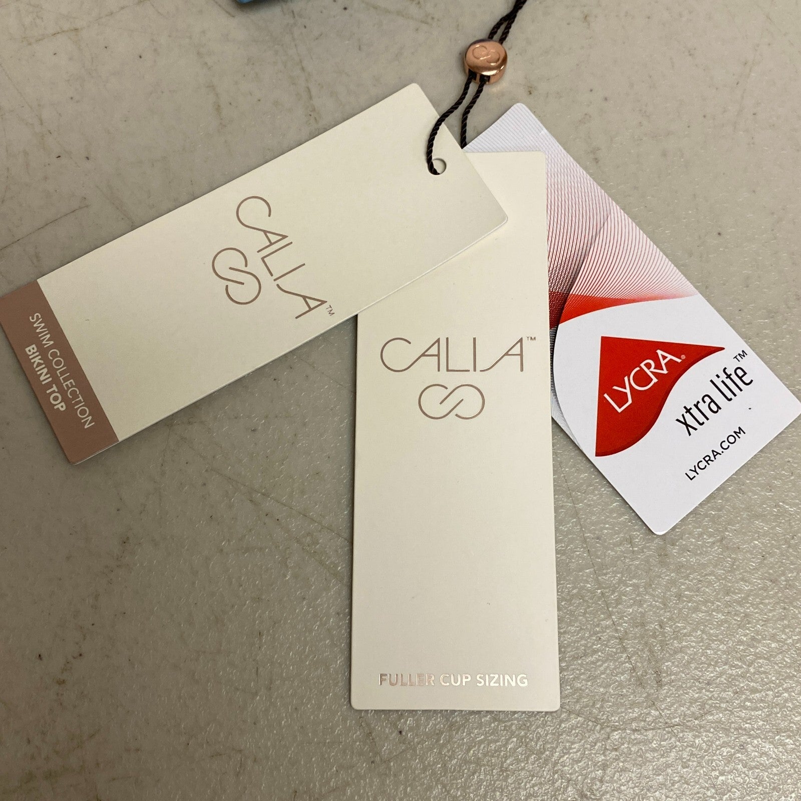 Calia Ruched Front Cross Back Top Floral Flourish Blue Bikini Top WSA22202PRT