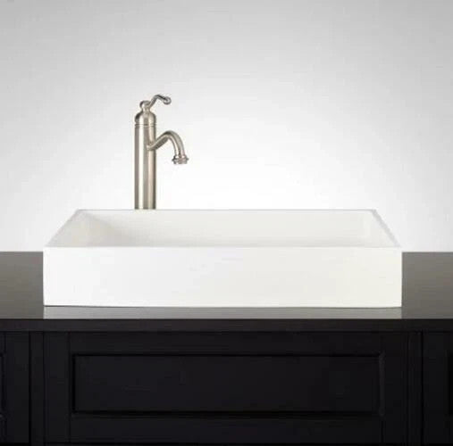 Signature Hardware Cosima 24″ Matte White Solid Surface Vessel Sink SH300406