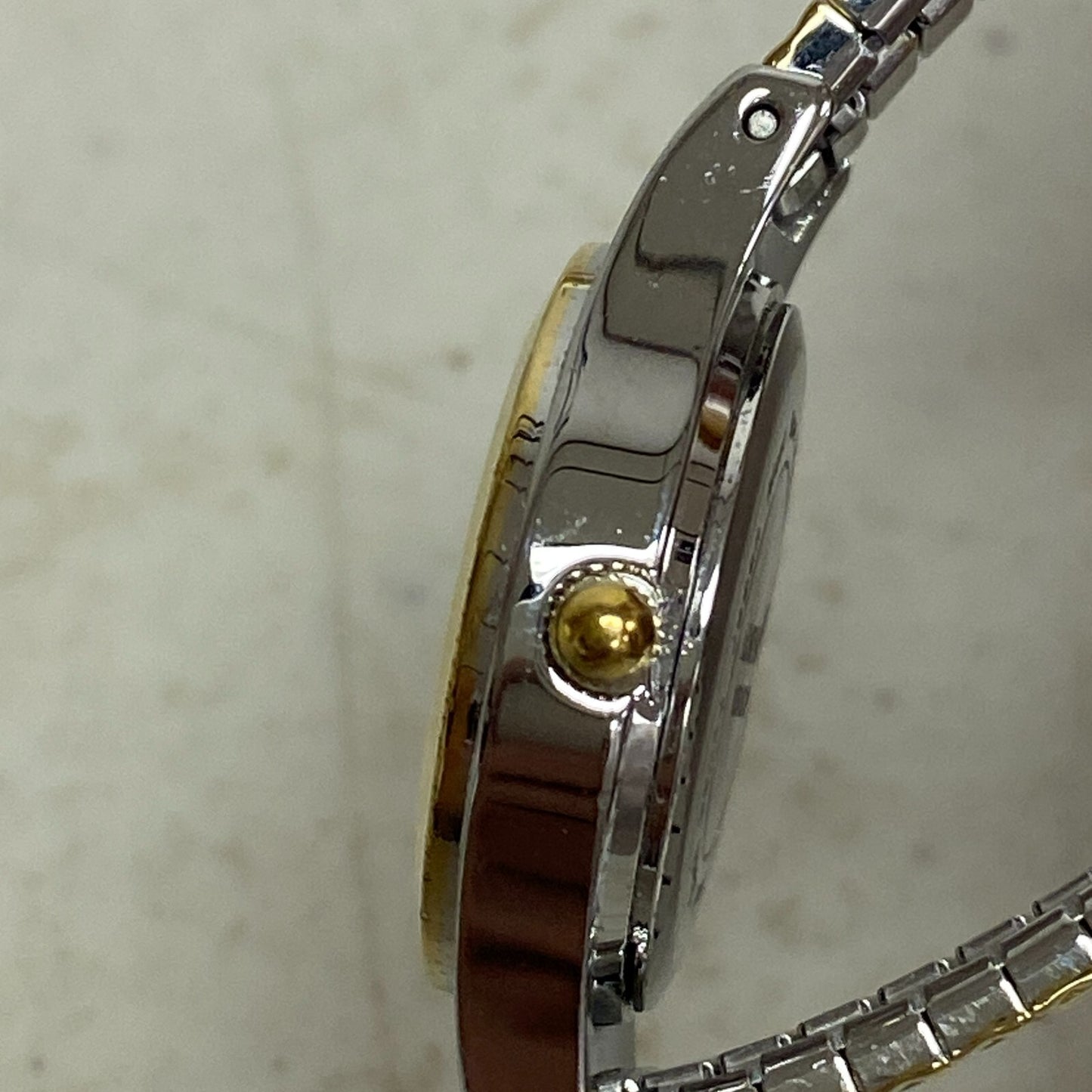 Armitron Watch Japan Quartz Women Dual Tone Gold Plated Stretch Steel 75/5420TTG