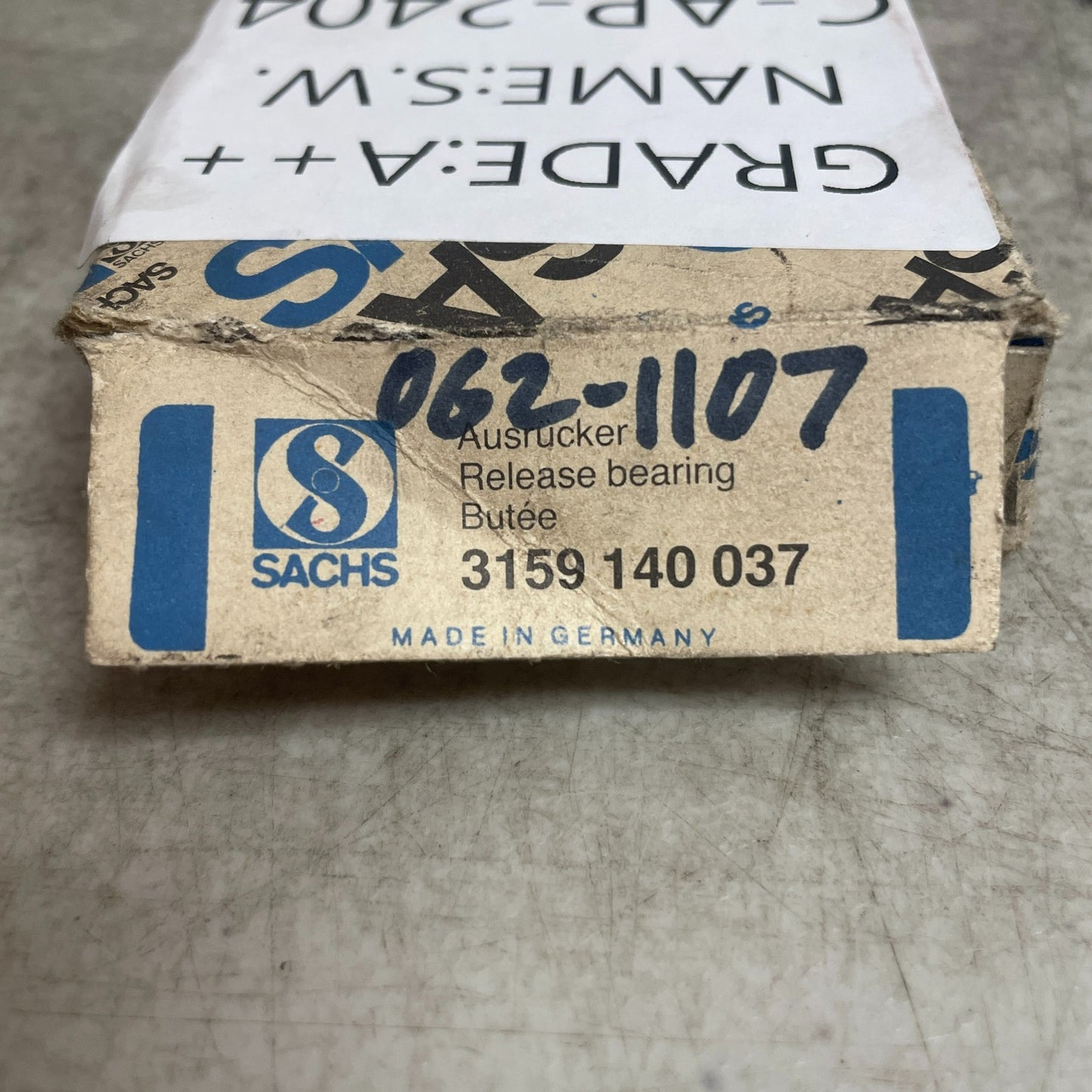 SACHS 062-1107 Clutch Release Bearing Throw Out 1950-1970 Volkswagen Beetle