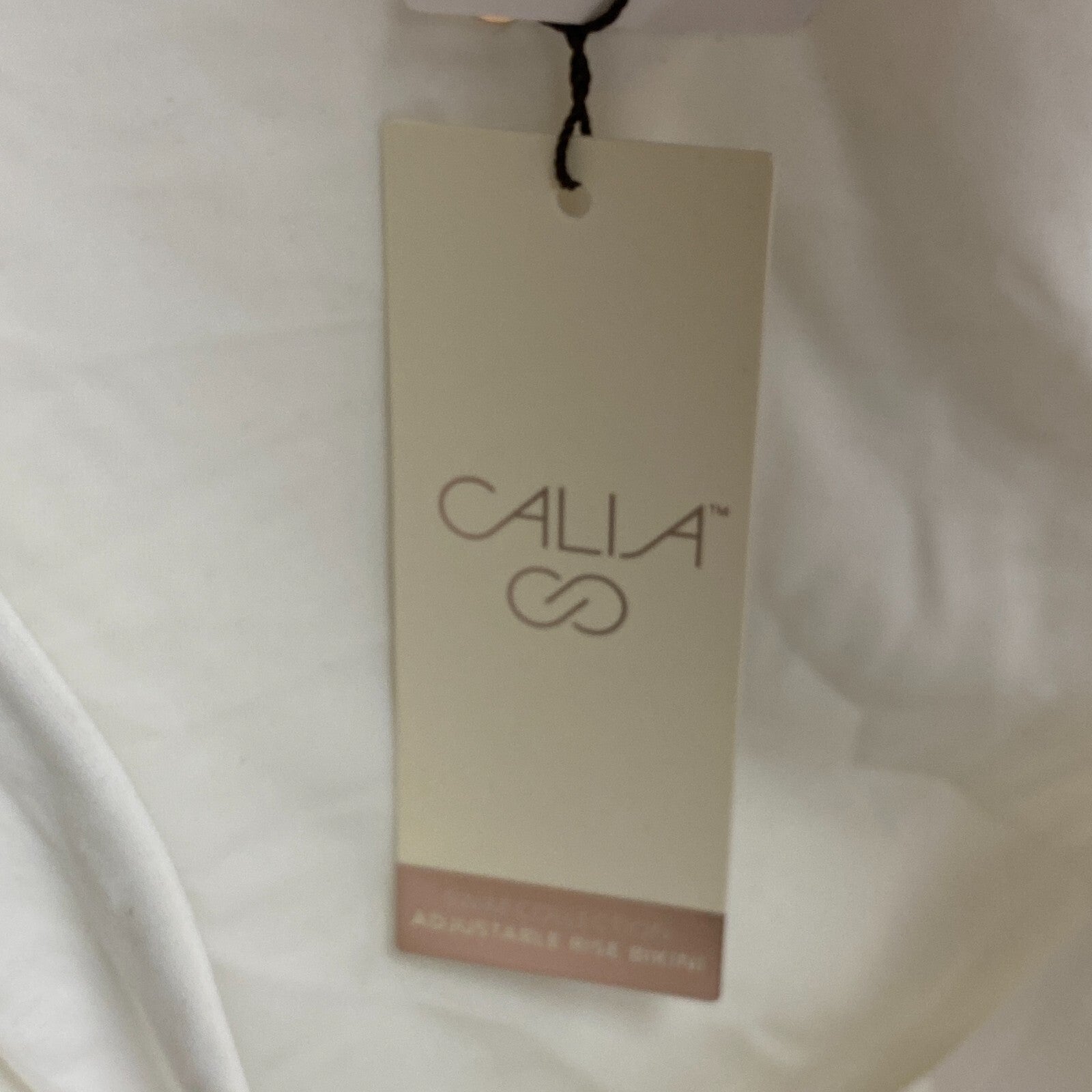 Calia Women's Swim Ruched Side Adjustable Bottom Pure White Hand Wash WSA23402