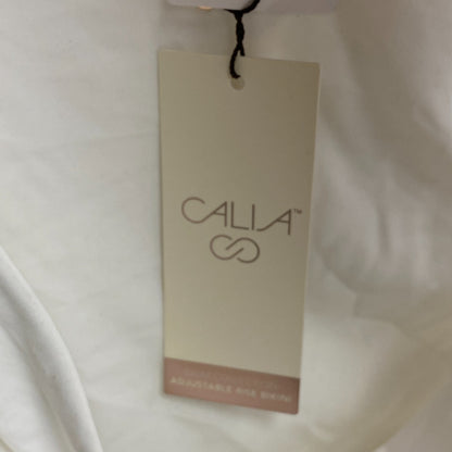 Calia Women's Swim Ruched Side Adjustable Bottom Pure White Hand Wash WSA23402