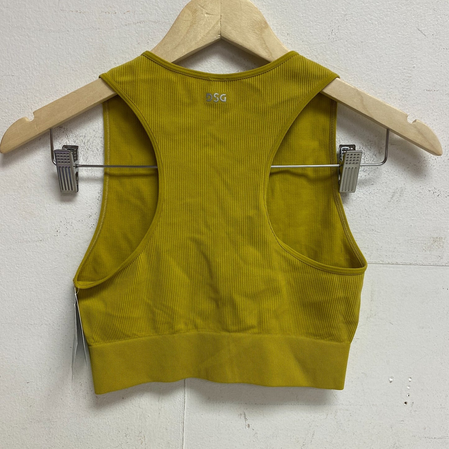 DSG Women's Low Support  High neck Brami Swim Top Grounded Yellow DAW12710 New