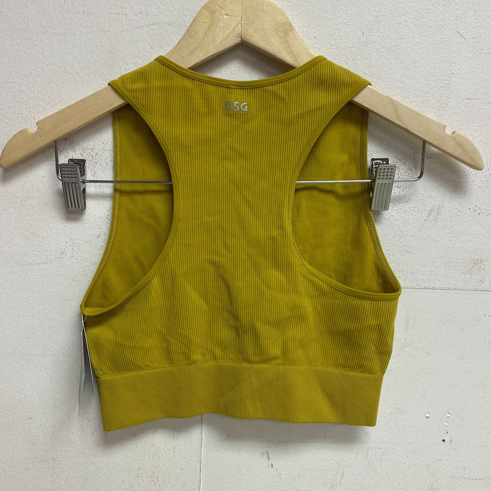 DSG Women's Low Support  High neck Brami Swim Top Grounded Yellow DAW12710 New