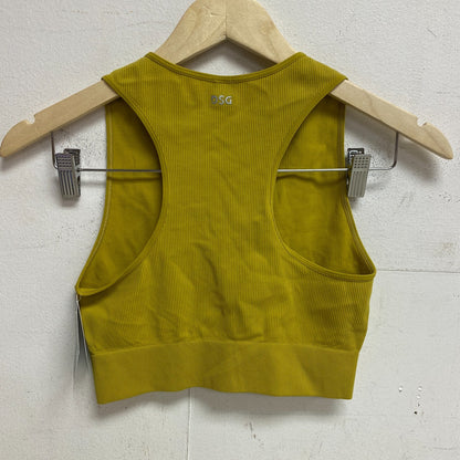 DSG Women's Low Support  High neck Brami Swim Top Grounded Yellow DAW12710 New