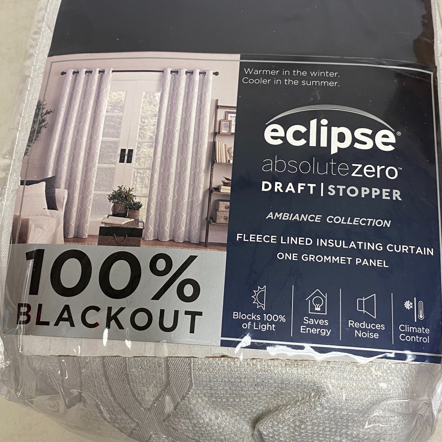 Eclipse Fleece Lined Insulating Curtain Grommet Pannel 100% blackout ambiance...