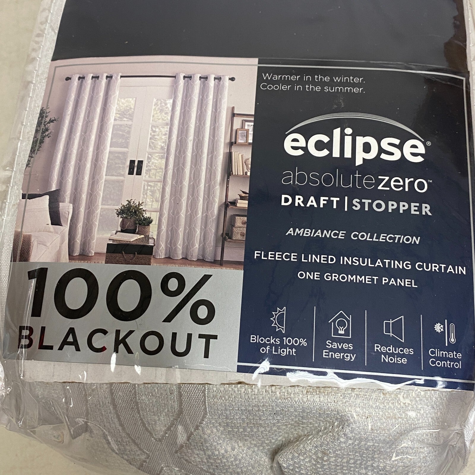 Eclipse Fleece Lined Insulating Curtain Grommet Pannel 100% blackout ambiance...