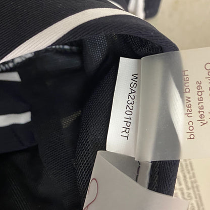 Calia Womens Triangle Strappy Tie Back Bikini Top Stripe Black/White WSA23201PRT