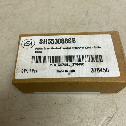 Pitkin Brass Cabinet Latches with Oval Knob SH553088SB