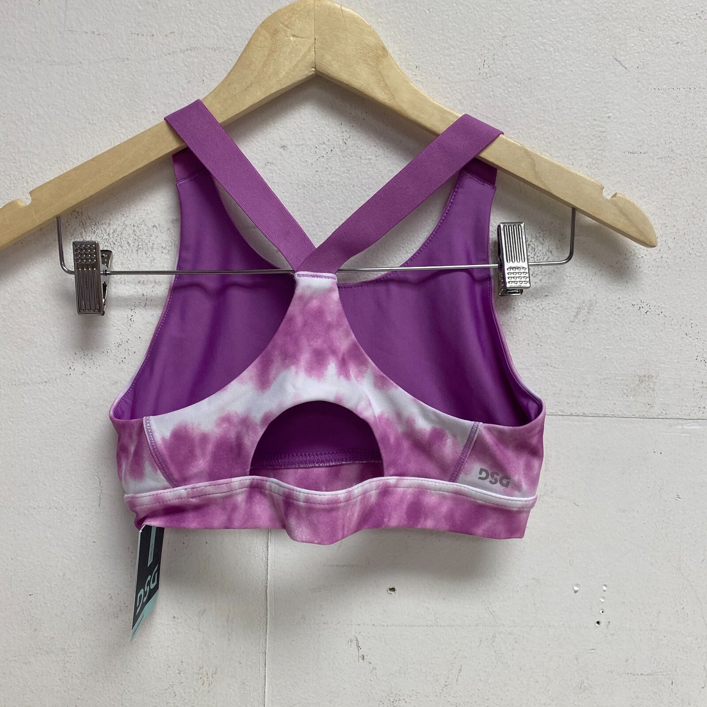 DSG Girls Performance Swim Aspire Bra Top PRT Stripe Dye Pink DAG11700PRTXG