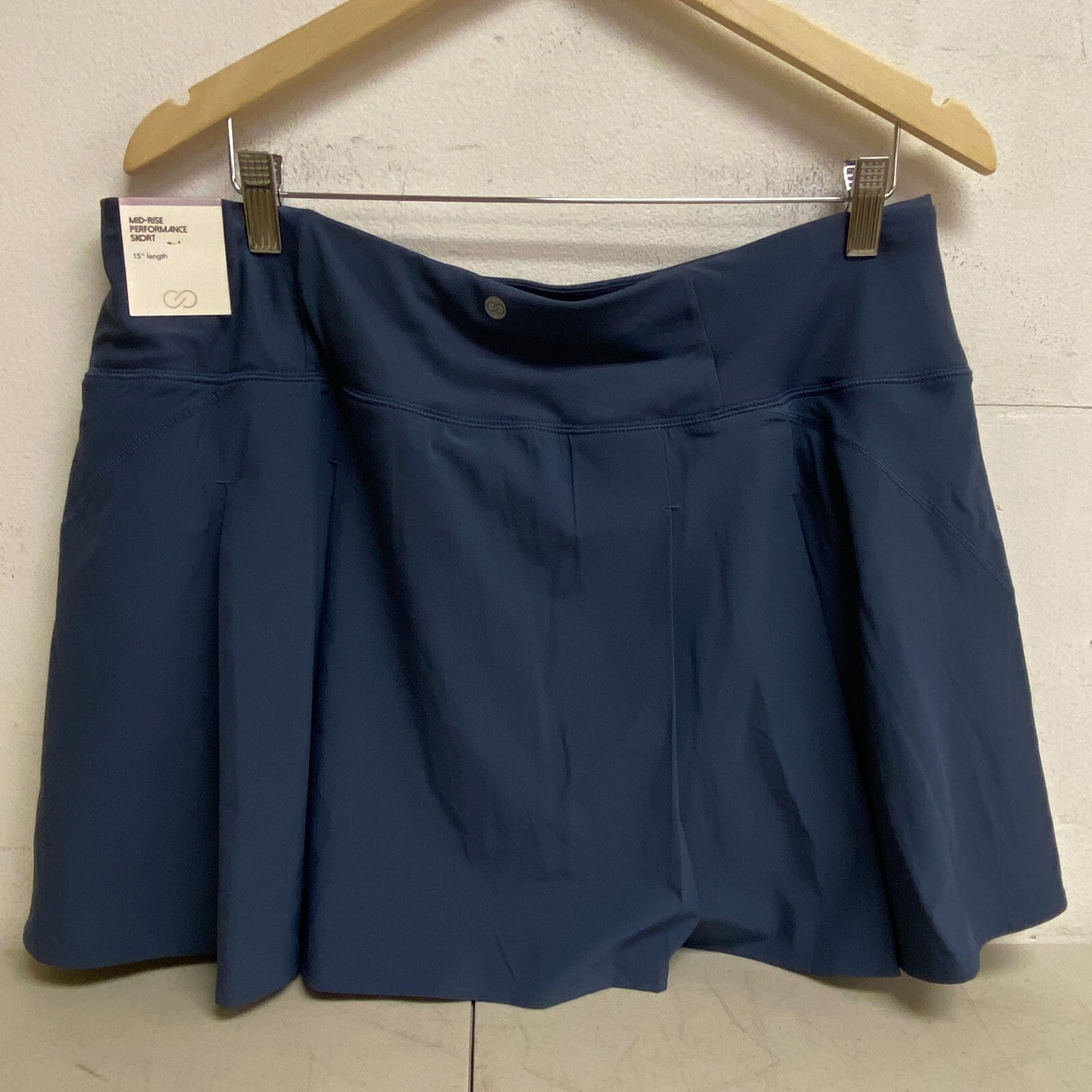 CALIA Women's 15" Performance Mid Rise Skort Ardosia Slate WAX12379 New