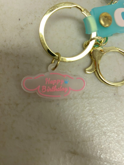 Assorted Silicon Cinnamoroll Keychain with Bunny with Birthday Popper Accessory