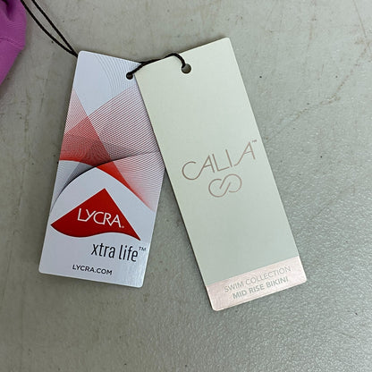 Calia Mid Rise Wide Band Swim Bottoms Geranium Purple WSA20406 Summer Solid