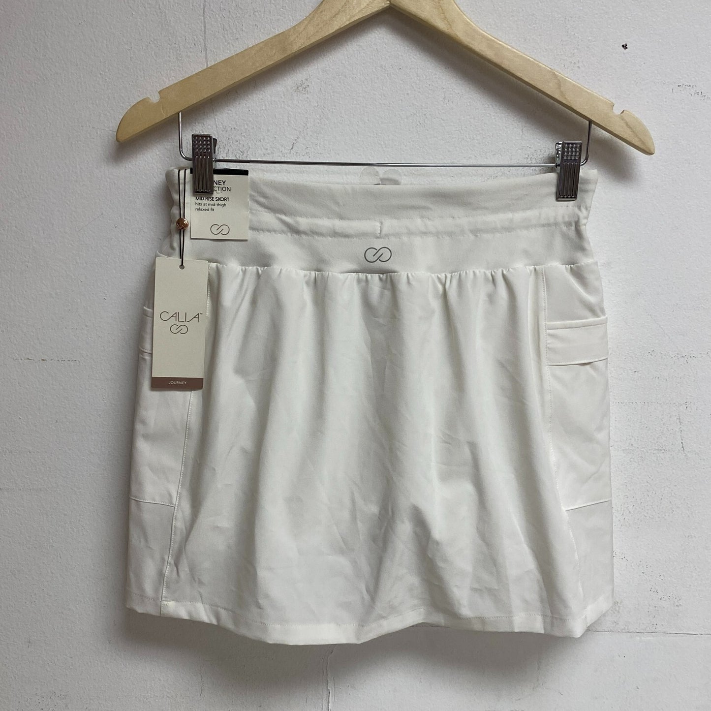 Calia Womens Truelight Mid Rise Cargo Skort Cloud Cover Solid WAX12306