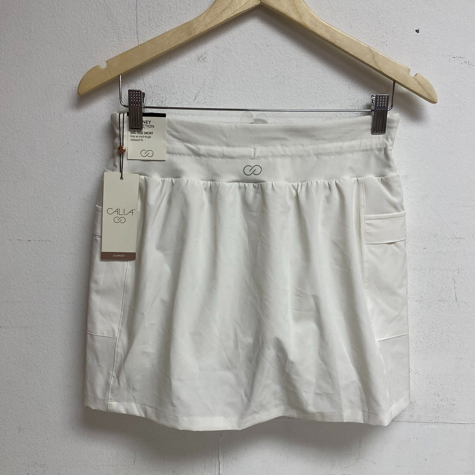 Calia Womens Truelight Mid Rise Cargo Skort Cloud Cover Solid WAX12306