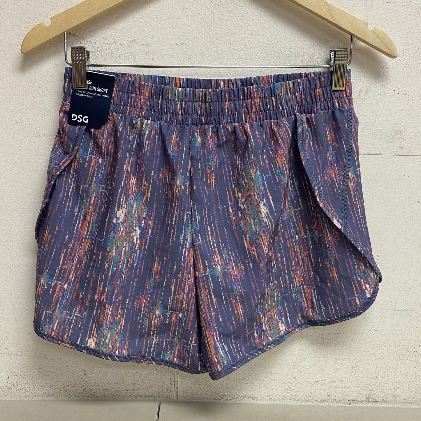 DSG Girls' Performance Mid Rise Stride Run Shorts Sketchy Ikat Grey DAG12116PRT