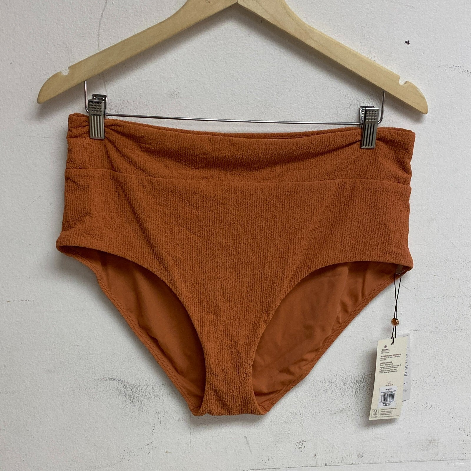 Calia Women's Wide Banded High Rise Swim Bottom APRICOT AURA WSA23408N