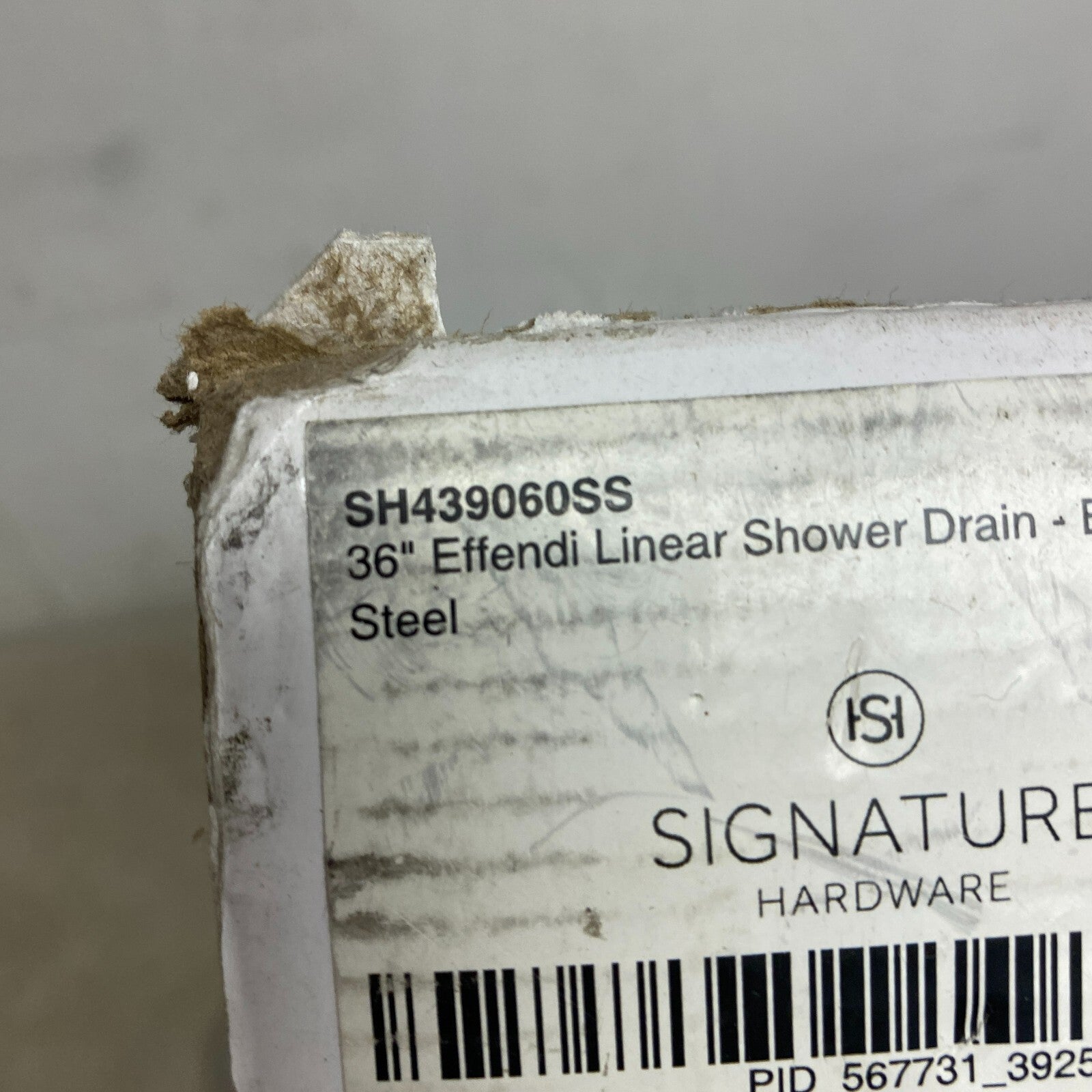 Signature Hardware 36" Effendi Linear Shower Drain - Brushed Stainless S,,,,,,,