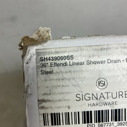 Signature Hardware 36" Effendi Linear Shower Drain - Brushed Stainless S,,,,,,,