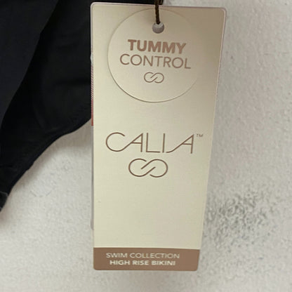 Calia Womens HR Twist Front Bottom Pure Black Solid Summer Trendy WSA22401