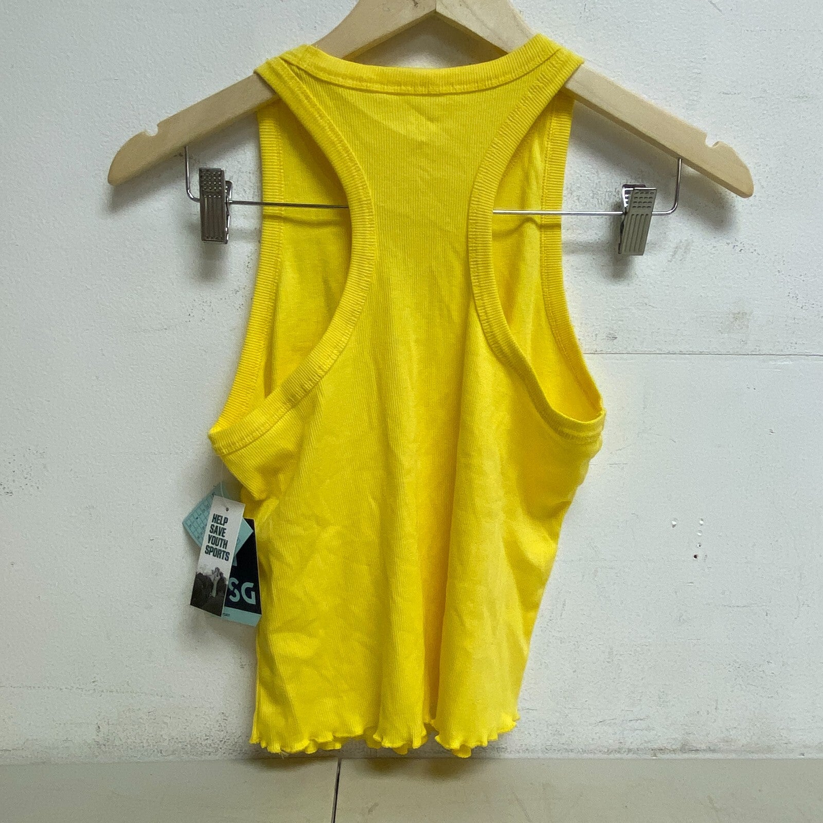 DSG Girls Lettuce Hem Rib Tank Top Optimistic Yellow DAG12108 BRAND NEW