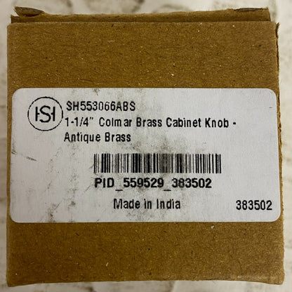 Signature Hardware 1-1/4" Colmar Brass Cabinet Knob Antique Brass SH553066ABS