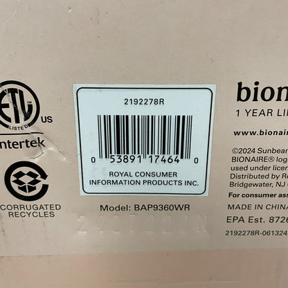 Bionaire CleanAir Mini True HEPA Air Purifier White BAP9360W