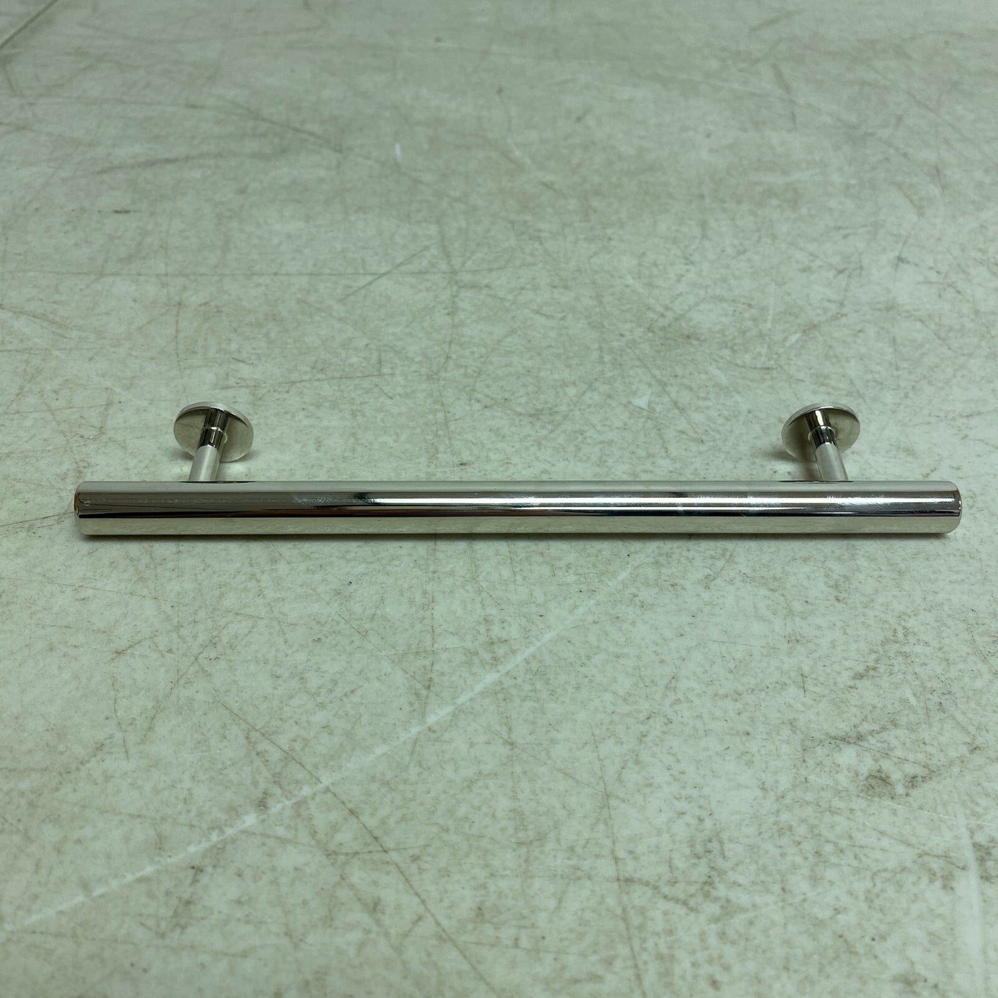 SIGNATURE HARDWARE Diehl Adjustable Round Brass Drawer 8'' Pull Brushed Nickel