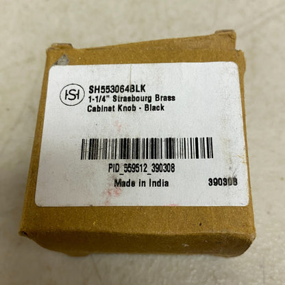 Signature Hardware 1-1/4" Strasbourg Brass Cabinet Knob - Black , SH553064BLK