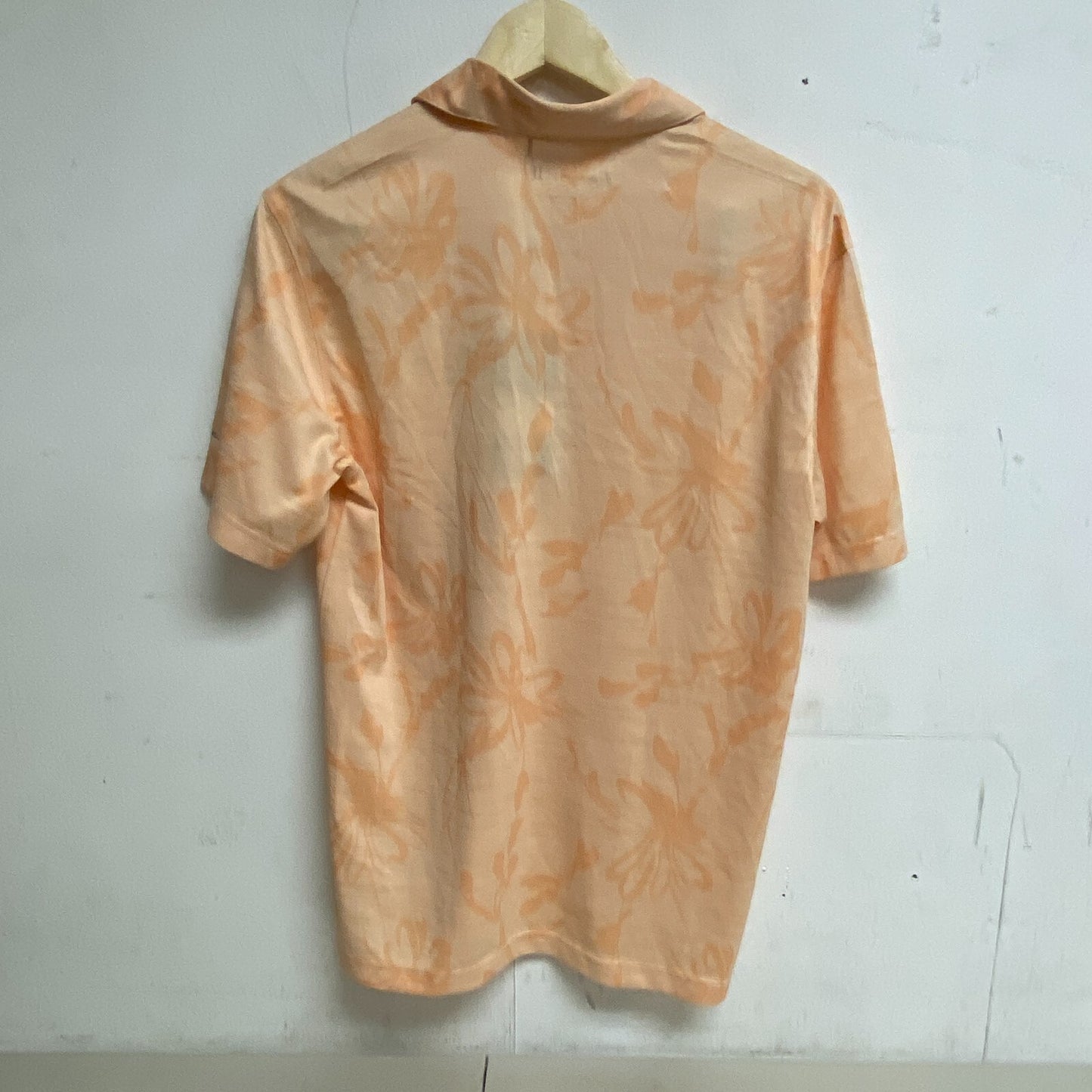Walter Hagen Men's P11 Floral Pique Polo Relaxed Linear Floral Apricot MGA11507