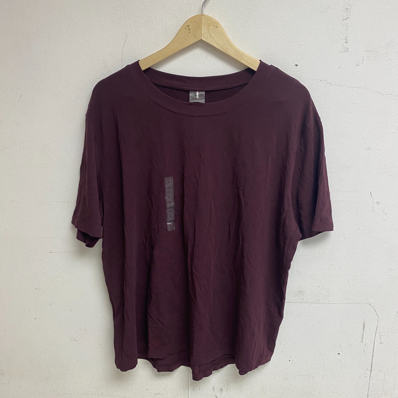 Calia Womens Everyday Relaxed Short Sleeve Tee Wine Size 1X, WAX11251WP New!