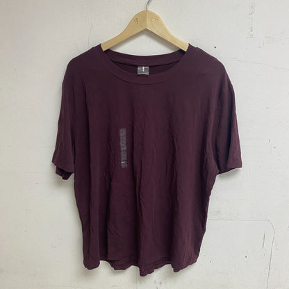 Calia Womens Everyday Relaxed Short Sleeve Tee Wine Size 1X, WAX11251WP New!