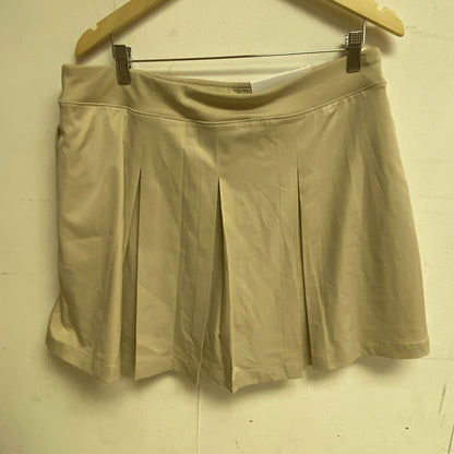 Lady Hage Womens 16" Pleat Skort Light Khaki Solid Stylish Trendy WGH37004