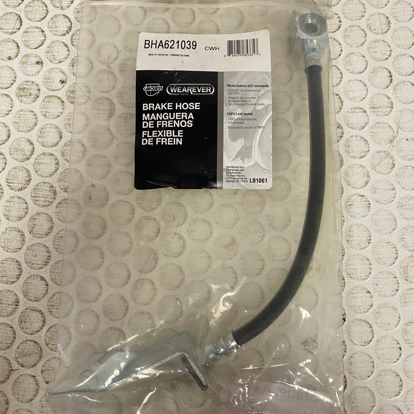 CARQUEST Premium Brake Hose Assembly Black EPDM Rubber Banjo BHA621039