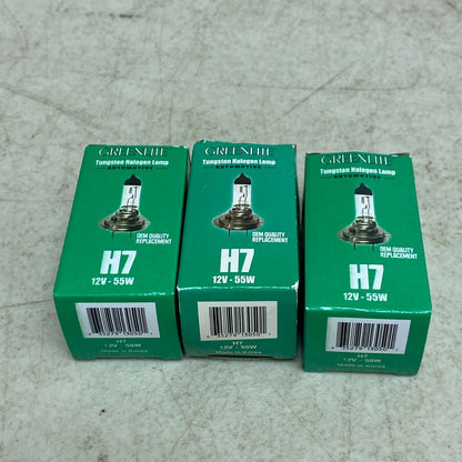 Greenlite Tungsten Halogen Lamp H7 12V-55W (3 Pack)