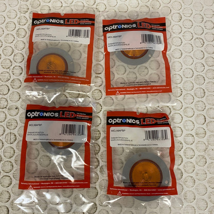 Optronics MCL56A LED Amber Clearance Marker Light 2.5" Round 4 Pack
