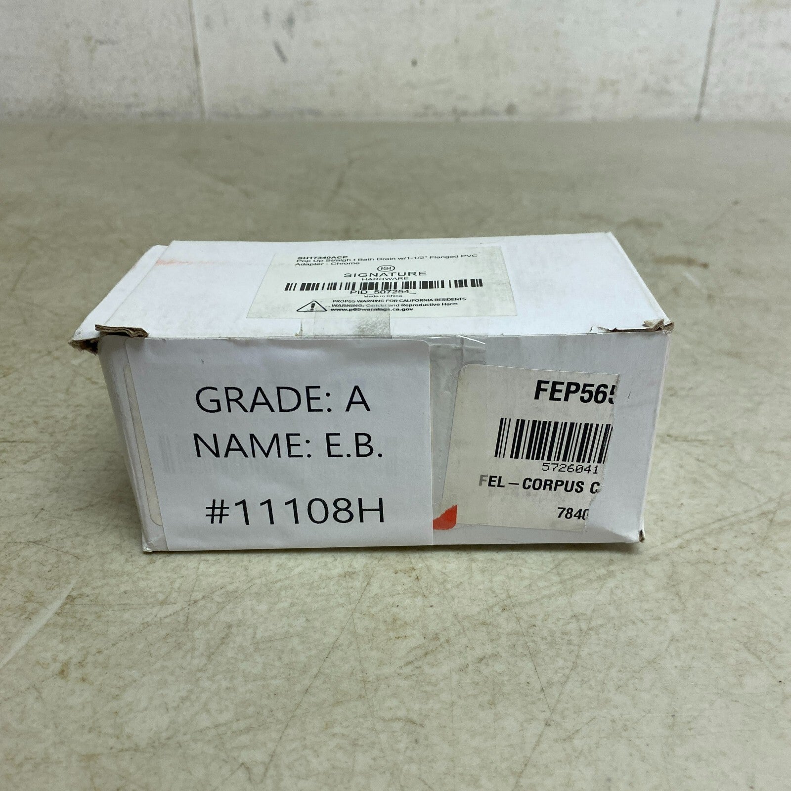 Signature Hardware POP UP STRAIGHT BATH DRAIN WITH 1-1/2" FLANGED PVC ADAPTER-C,