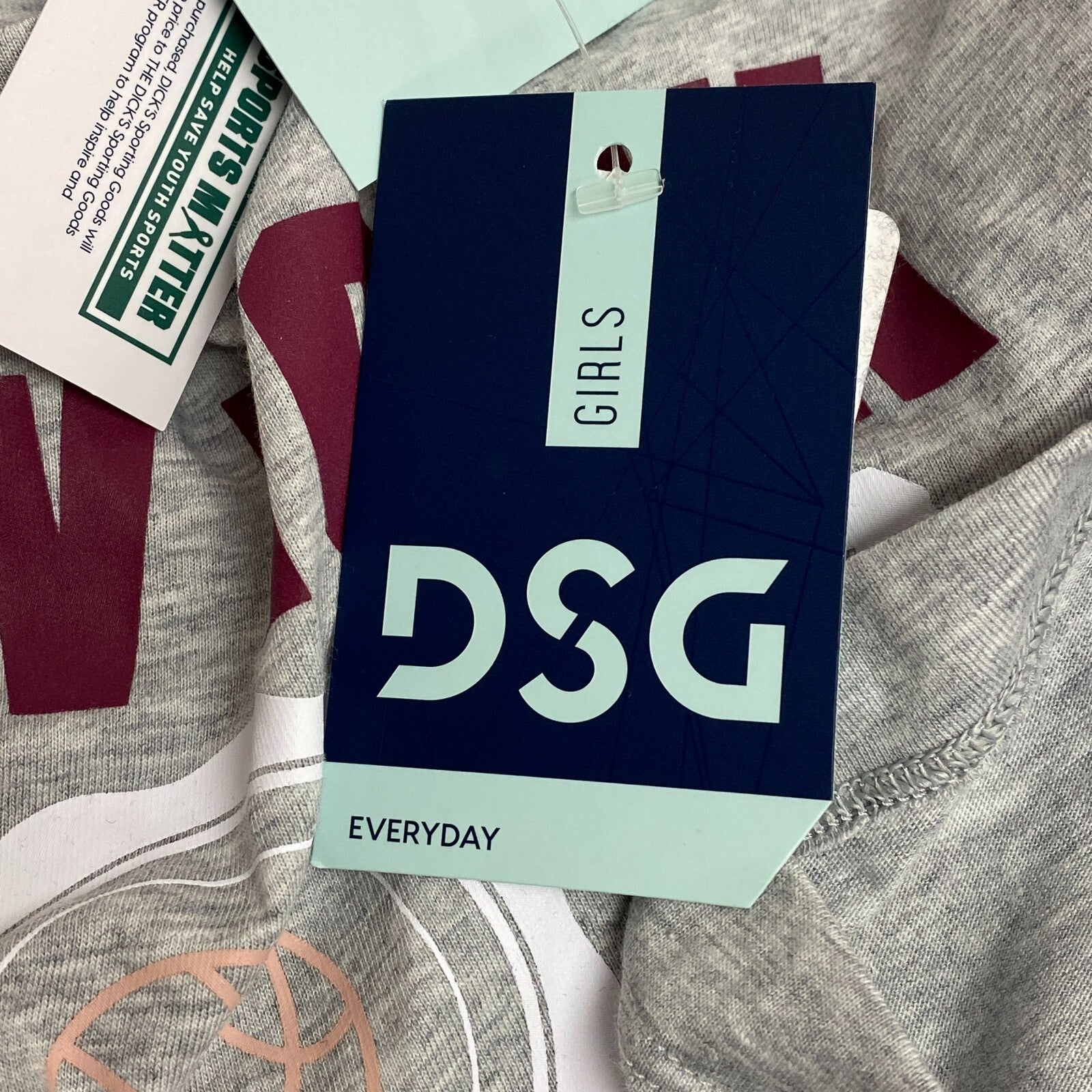 DSG Girls' Light Heather Grey NY Long Sleeve Graphic T-Shirt Summer DAG23120H