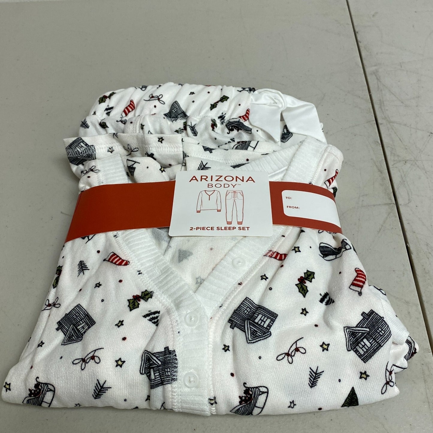 Arizona Body Women's 2-Piece Sleep Set Size XS Color: Crema Cabin Vibes White