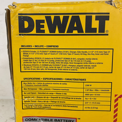 DEWALT FLEXVOLT 60V MAX Brushless Angle Grinder Kit  Model DCG418X1